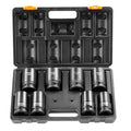 VEVOR 1" Drive Impact Socket Set, 8 Piece Deep Socket Set Metric 27-41mm, 6 Point Cr-Mo Alloy Steel for Auto Repair, Easy-to-Read Size Markings, Rugged Construction, Includes Storage Case - size: 1" 8 PCS CR-MO