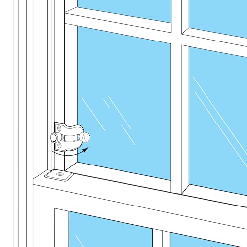 Prime-Line U 9939 Wood Window Vent Lock, Brass Plated Steel (2 Locks)