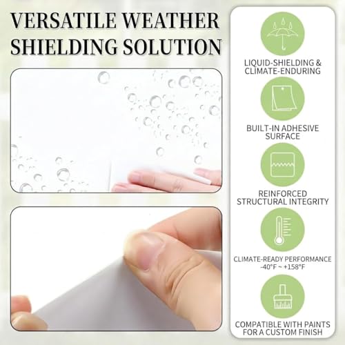 Vinyl Siding Repair Kit, Self-Adhesive White Weatherproof PVC Siding Patch, Fence Repair Parts & Quick Fix Tape for Cracks, Holes & Scratches on Vinyl Surfaces