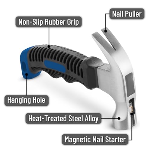 Mr. Pen- Claw Hammer, 8oz, Blue, Magnetic - color: Blue
