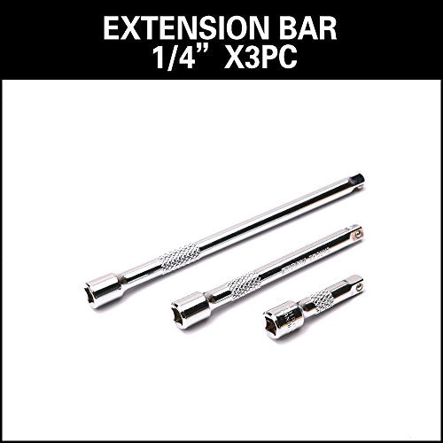 9-Piece Socket Extension Bar Set, Ratchet Extension Bar Set,1/4", 3/8", and 1/2" Impact Drive Socket, Drive Tool Accessory, CR-V Steel Storage Tray - color: 9-pcs Chrome Extension