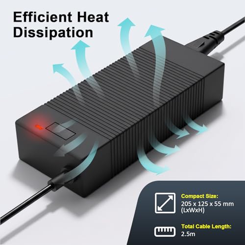 24V Lithium Battery Charger, 29.4V 2A Universal Power Adapter for 7S 24V Li-ion Battery with 5.5mm x 2.1mm DC Connector, Fast Power Supply for Massage Guns, Household Appliances, DIY Electronics