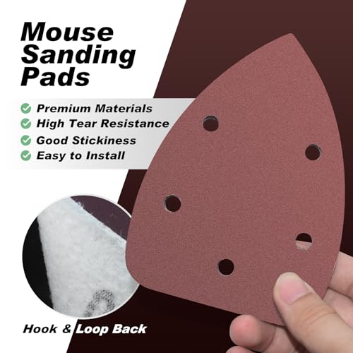 60 Pcs 1200 Grit Mouse Sandpaper, Aluminum Oxide Mouse Sanding Pads - size: 1200 Grit