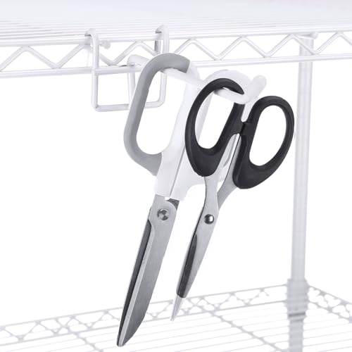 MorningRo 4 Pcs Accessory Shelving Hook for Wire Shelf Accessories, White | Heavy Duty Metal with Rubber Cover, Fits Wire Shelves Organizing Kitchen Tools, Space-saving Storage Pantry Garage Closet - color: White