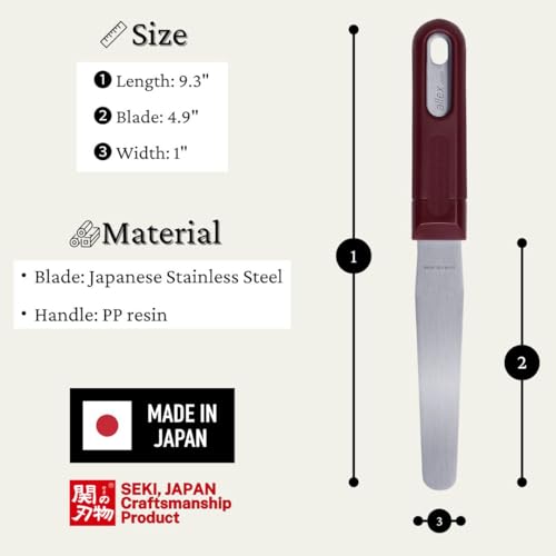 ALLEX Rounded Putty Knife 1" for Art and Paint, Flexible Japanese Stainless Steel Blade, Heavy Duty Full Tang Handle, Made in JAPAN - size: M