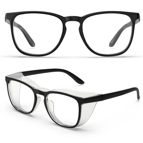 Stylish Safety Glasses, Clear Anti-Fog Anti-Scratch Protective Glasses For Men And Women - color: Black