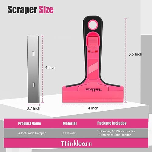 THINKLEARN Razor Blade Scraper, Razor Scraper with 20Pcs 4" Blades - color: 21pcs Scraper Tool