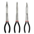 3-Piece 11" Extra Long Nose Pliers Set with Insulated Comfort Grip Handles - size: 3 Pieces - 11" - Straight/25°/45°