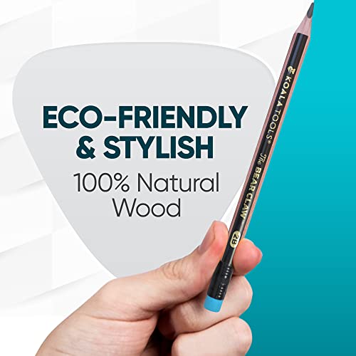 KOALA TOOLS | Bear Claw Pencils 1-Pack (6 Pencils) - Fat, Thick, Strong, Triangular Grip, Graphite, 2B Lead with Eraser - Suitable for Kids, Art, Drawing, Drafting, Sketching & Shading - style: 2B Lead