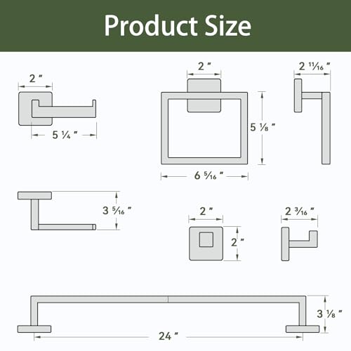 10-Pieces Matte Black Bathroom Accessories, 24 Inch Bathroom Hardware Set - color: Matte Black, size: 26 Inch (10 Pieces)