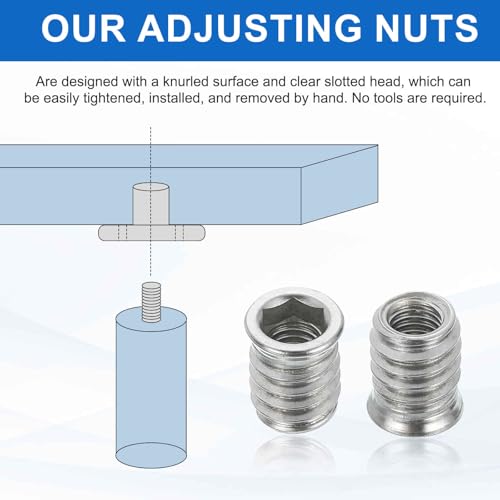 MECCANIXITY 6Pcs Threaded Inserts Nuts, M8x17mm Hex Socket Drive Nut Inserts for Wood - 304 Stainless Steel Screws Furniture Screw in Nuts Bolt Fastener Connector Wood - size: M8x17mm