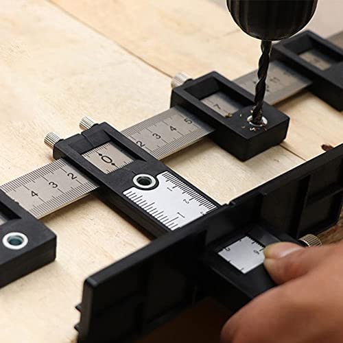 Joywayus Drill Punch Locator Cabinet Hardware Jig New Black Template Woodworking Accurate Drilling Tool - color: Black-abs