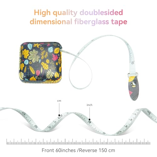 Mini Retractable Soft Tape Measure for Sewing, Fabric, Body Measurements - color: leaf