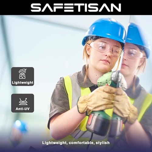 Clear Safety Glasses for Men Bulk of 24, Crystal Safety Goggles, Scratch Impact Resistant Meets ANSI Z87.1 Standard, Protective Eyewear Polycarbonate for Construction, Shooting, Lab Work - color: 24pk-clear