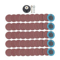 waltyotur 50pcs Quick Change Disc Set, Heavy Duty Sanding Discs with 1/4" Holder, Aluminum Oxide, 60Grit, 2 inch Sanding Discs for Surface Treatment, Polishing and Grinding, Deburring