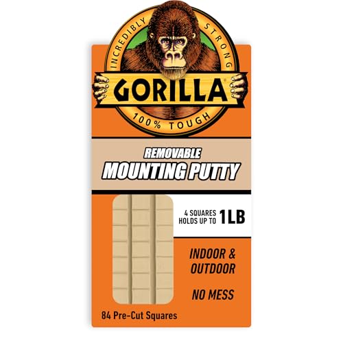 Gorilla Mounting Putty, Natural Tan Color, 84 Pre-Cut Squares - size: 84 Squares