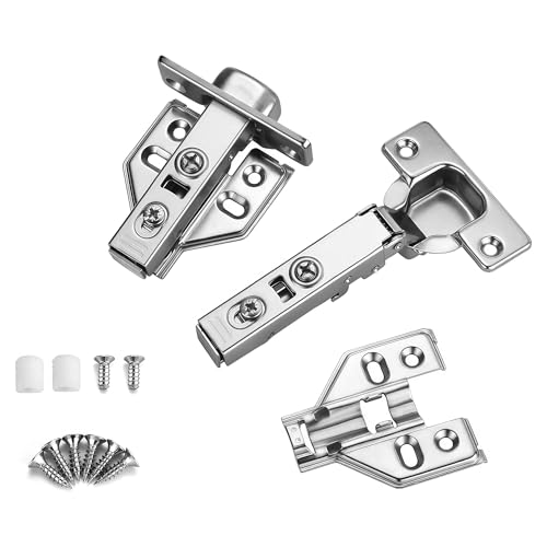 40Pcs Soft Close Full Overlay Cabinet Hinges with Clip-On Plate - color: Full Overlay, size: 40 Pieces