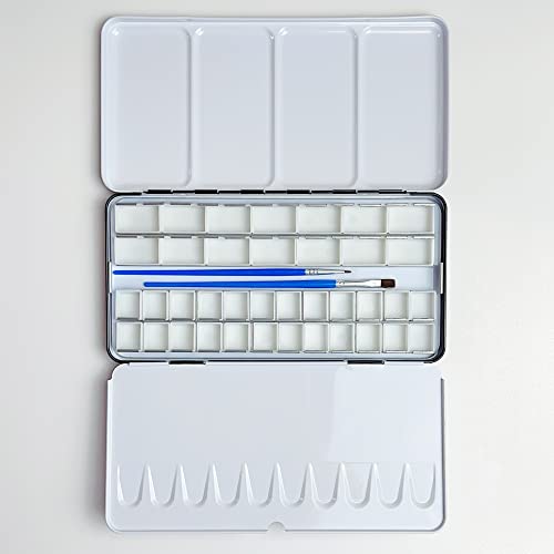 FCLUB Large Empty Watercolor Tin Palette for 48 Half Pans or 28 Full Pans - style: Empty Tin Box (48)