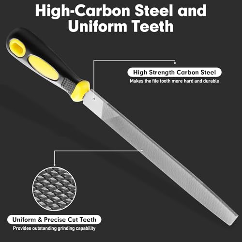8 Inch Flat Hand Metal File,Durable Metal Files for Steel,Wood File - color: 1PCS 8Inch Flat Metal File(Black+Yellow)