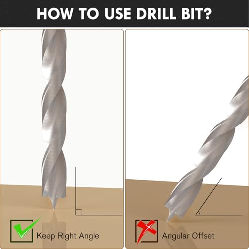 29Pcs (1/16" - 1/2") Brad Point Wood Drill Bit Set - size: Round Shank (1/16"-1/2") - 29pcs