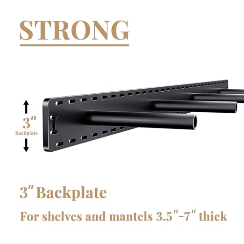 2pcs Large Shelf Brackets Long Floating Shelf Bracket Invisible Floating Shelf Hardware Heavy Duty Floating Mantel Brackets(43"X4"X3" Without Tools) - size: 43"X4"X3"