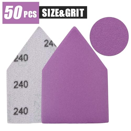 240 Grit Sandpaper, Triangle Sanding Sheets, Fits Milwaukee M12 Fuel Sander - style: 240 Grit