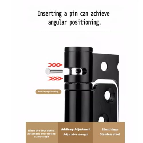 Self Closing Door Hinges 2 Pack – 5" Spring Hinges with Auto Close, Heavy-Duty Spring Loaded Door Hinges for Interior/Exterior Wooden Gates, Cabinets & Doors