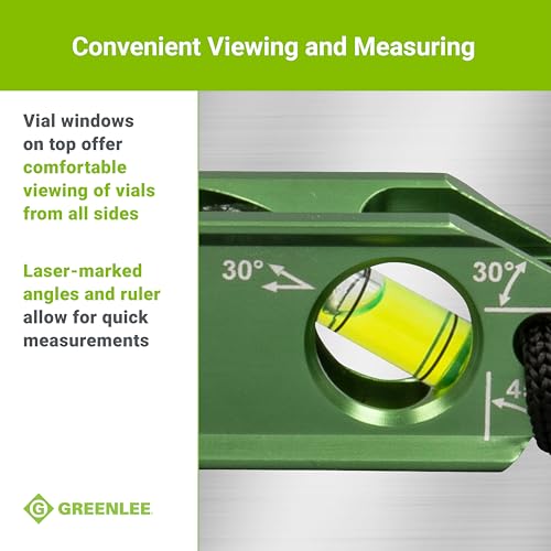 Greenlee L77 Mini Magnetic Bubble Level with Conduit Bending Offset Aid