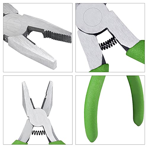 4 Inches Lineman's Plier with Serrated Jaws for Jewelry Making, Precision Mini Combination Pliers with Wire Cutters Micro Wire Cutting Plier Multi Use Jewelry Pliers for Handcraft DIY - style: Lineman's Pliers