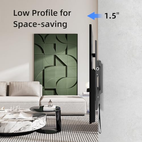 Suptek Tilt TV Wall Mount Bracket for Most 37-82 inch TV, Universal Mount with Max 600x400mm VESA and 132lbs Loading Capacity, Fits Studs 24" Apart, Low Profile with Magnetic Bubble Level (MT5082) - size: 37"-82" TV - for wood studs up to 24"