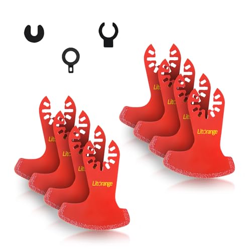 Litorange 8 Pcs Diamond Oscillating Blades, Swing Diamond Multitool Saw Blades for Grout Removal, Flush Cut, Cleaning Mortar - size: 8 Pcs Swing Blades