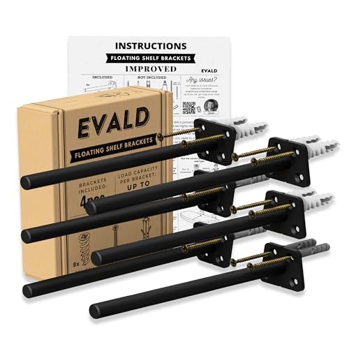 EVALD 8 Inch Floating Shelf Brackets, Hidden Shelf Brackets for Floating Shelves, Heavy Duty Shelf Bracket with Screws & Anchors, Floating Shelf Mount, 8 Inch Shelf Brackets (6 Pack) - size: 8 Inch, style: 6 Pack All-purpose