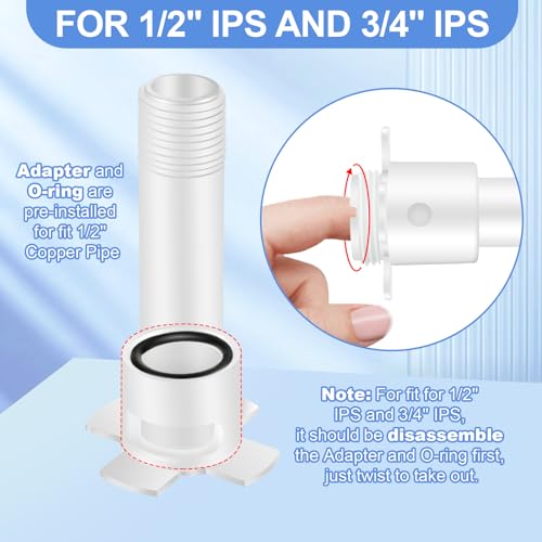 Four in One Tub Spout Adapter, Fits 1/2" & 3/4" IPS, 1/2" Copper Pipe