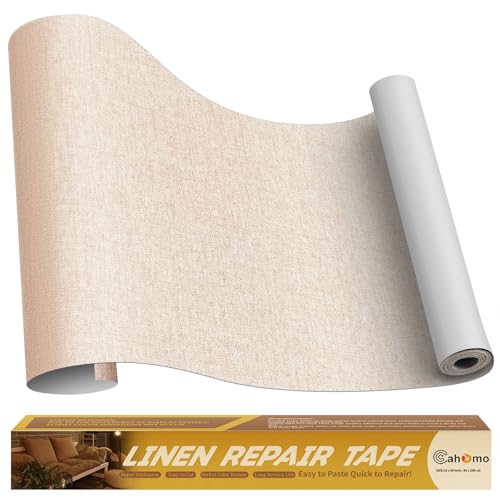 Linen Repair Tape 16x90 inch, Self Adhesive Fabric Patches, Couch Repair Patch Kit, Fabric Repair Tape for Furniture, Sofas, Carpet, DIY, Headboards, Chairs, Pillows, Linen Goods - Beige - color: Beige, size: 16x90 inch
