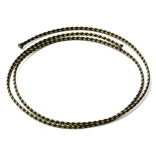 Othmro 1Pcs 0.5m/1.64ft PET Expandable Braid Cable Sleeving Flexible Wire Mesh Sleeve Black Gold,Manage Protect Cables Cords from Pets Chewing - color: Black Gold, size: 3mm x 0.5m