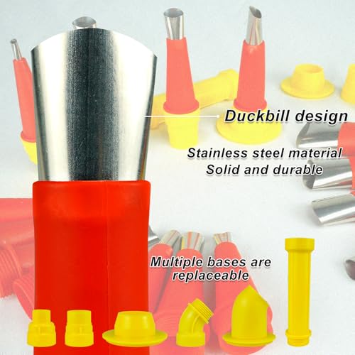 Caulking Kit Chalking Nozzles Tips Caulk Finisher Kit with Connection Bases Replacement 32 Pieces