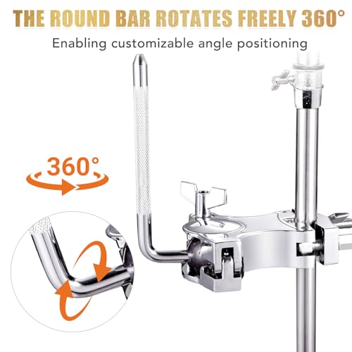 L-Rod Cowbells Cymbal Clamp, Heavy-Duty Cowbell Extension Arm Clip