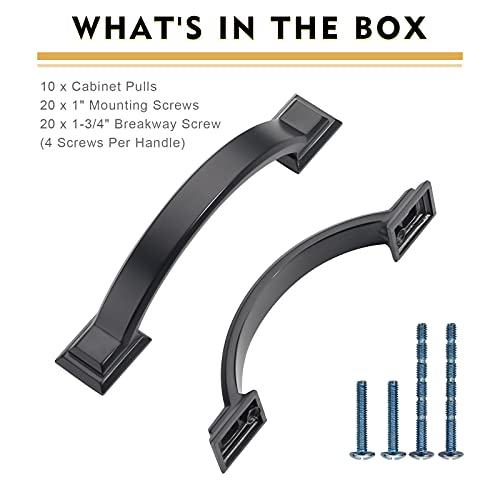 10 Pack 3 inch Cabinet Pulls Matte Black Cabinet Handles Drawer Pulls for Kitchen Cabinet Cupboard - color: Matte Black, size: 3 inch（76mm）, style: 10 Pack