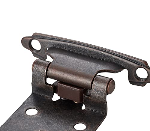 Ravinte Antique Copper Cabinet Hinges, 1/2 Inch Overlay, 60 Pack (30 Pairs) - color: Antique Copper
