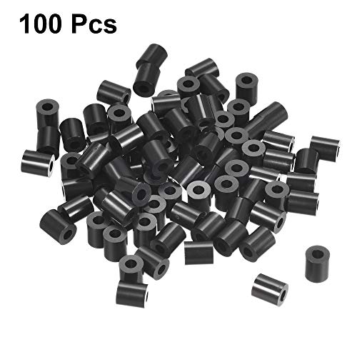 uxcell Nylon Round Spacer Washer 3.2mm ID 7mm OD 9mm Height for M3 Screws Black 100Pcs - size: 3.2mmx7mmx9mm