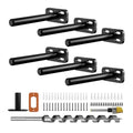 6pcs Wall Shelf Brackets Heavy Duty Floating Shelf Bracket Hidden,Invisible Black Shelving Brackets Decorative Floating Shelf Hardware Heavy Duty,Metal Shelf Support Bracket(4"-6pcs) - size: 4 inch-6pcs