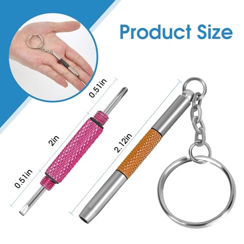 UNEAK - Eyeglass Screwdriver Repair Kit Silver Yellow Pink Black Precision 3 in 1 Mini Screwdrivers Set Keychain Glasses, Sunglasses, Sunglass, Watch, Electronics, Eyeglasses, Flat Head, Phillips, Hex - color: Silver Yellow Pink Black