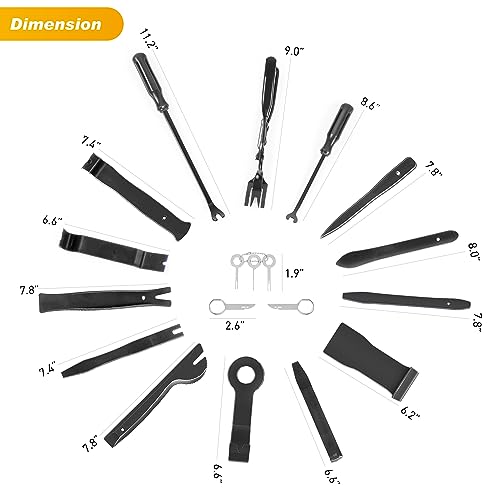 GOOACC 19Pcs Trim Removal Tool Set with Storage Bag - color: Black