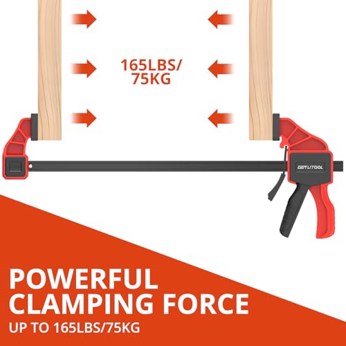 GETLITOOL 12-Inch Bar Clamps for Woodworking, 2Pcs 165lbs Quick Release Woodworking Clamps, 2-In-1 Ratchet Bar Clamp Set/Spreader, One Handed Wood Clamps for Hand Wood Working, DIY Projects