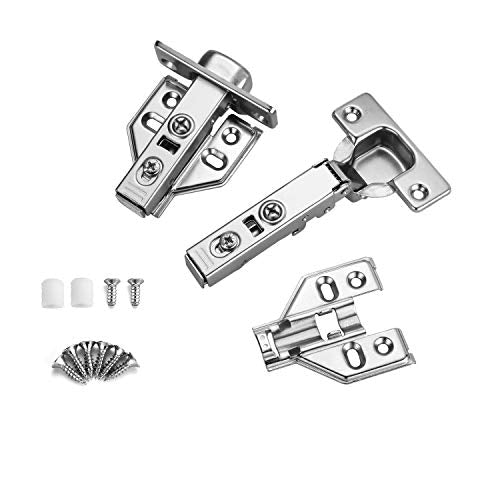 20Pcs Soft Close Full Overlay Cabinet Hinges with Clip-On Plate - color: Full Overlay, size: 20 Pieces