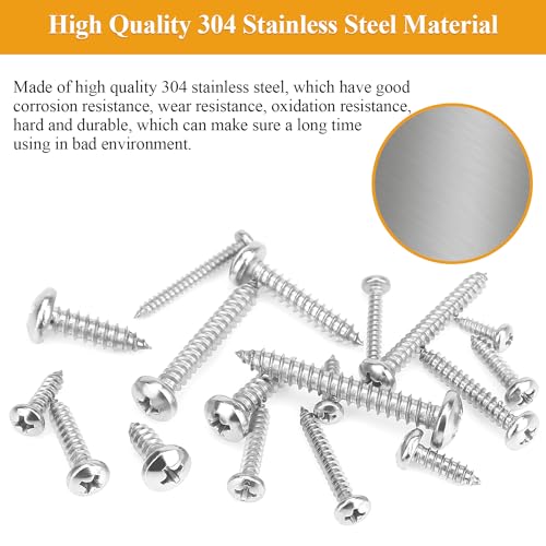 545 Pieces #4#6#8#10#12 Wood Screws Set, Phillips Pan Head #4#6#8#10#12 Self-Tapping Screws Assortment Kit, 304 Stainless Steel - size: Wood Screws Kit (#4#6#8#10#12), style: Phillips Pan Head