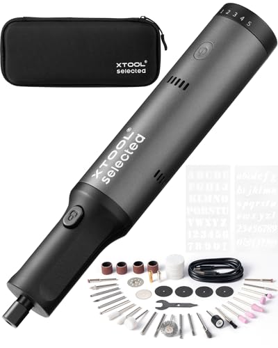 xTool Selected Engraving Pen, 42-in-1 Tool Kit, Cordless Engraver and Rotary Tool Kit for Metal Wood Glass Plastic, Large Capacity Engraving tool, Craft Multi-function Glass Etching Kit, Mini Sander