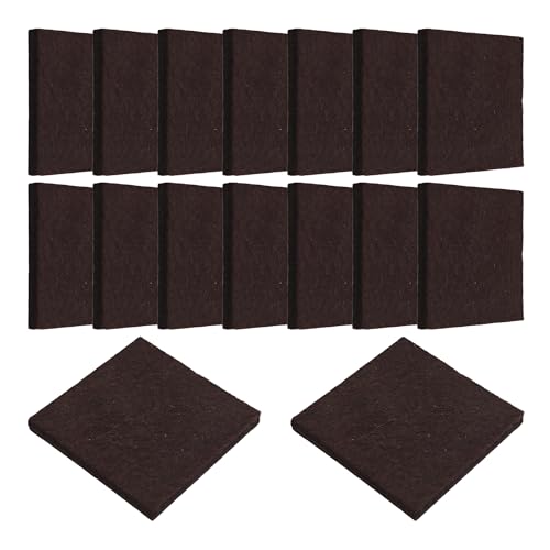 16PCS 2 x 2 Inch Square Felt Pads, Soft Adhesive Non-Slip Backed Felt, Cuttable Floor Protectors for Furniture Legs, Brown Anti Scratch Furniture Pads - size: 2 x 2 Inch