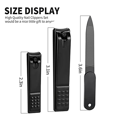 Aogeili Wide Jaw Steel Clippers w/Nail File for Thick Toenail & Fingernail - size: Large/Small/File