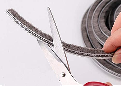 Weather Stripping Door Seal - 5m (16ft) Brush Weather Stripping,Card-Slot Seal Strip Pile Weatherstrip for Door Window (5mm x 8mm (Backing 0.197 x Brush 0.315 Inch), Gray) - size: 5 mm x 8 mm